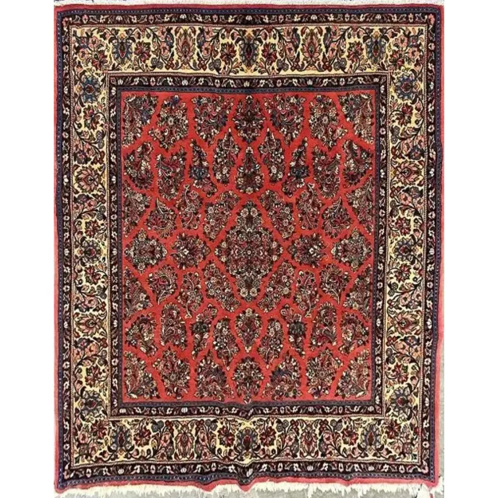 One Of The Kind Persian Sarough Rug 7'8" x 7'2" zandirugs